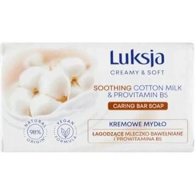 Immagine di Luxja Creamy &amp; Soft, saponetta cremosa, lenitiva, al latte di cotone e provitamina B5, 90 g
