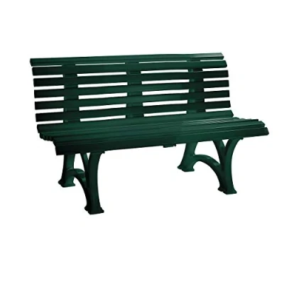 Immagine di Panca da giardino in resina resistente alle intemperie, realizzata Germania, colore verde