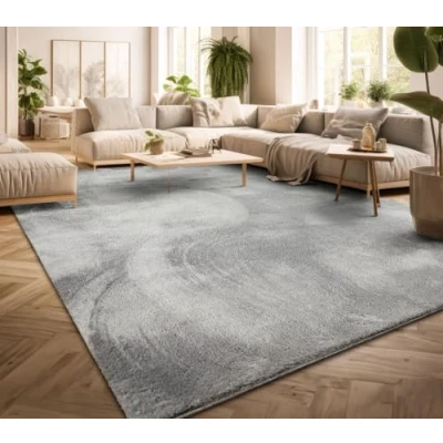 Immagine di TT Home Tappeto Salotto Pelo Corto Monocolore Design Moderno Lavabile Giallo Oro, Colore: Argento, Dimensione:160x220 cm
