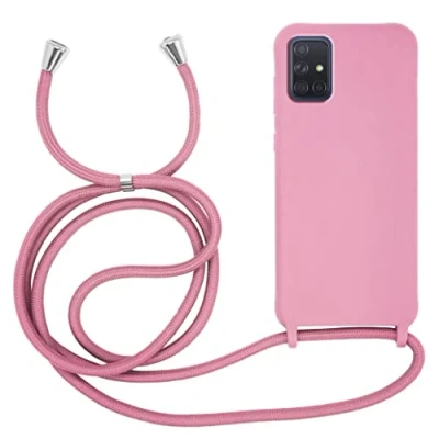 Immagine di MyGadget Cover per Samsung Galaxy A71 Custodia con Corda Case Cordino Opaca Antiurto Bumper Laccio Tracolla Practical Stylish Rosa