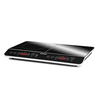 Immagine di G3 Ferrari G10047 Piastra ad Induzione Doppia &quot;Hi Tech Chef&quot;, 3500W, Display digitale, Comandi Soft Touch, Vetro Temperato, Grandi area di cottura, 60.3 x 36.3 6,5 cm