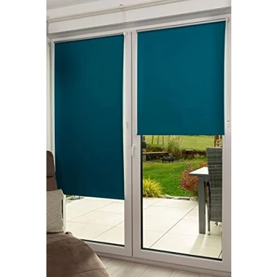 Immagine di K home Klemmfix 540000 7 Tenda oscurante a rullo, 100 x 150 cm (larghezza lunghezza), colore: petrolio