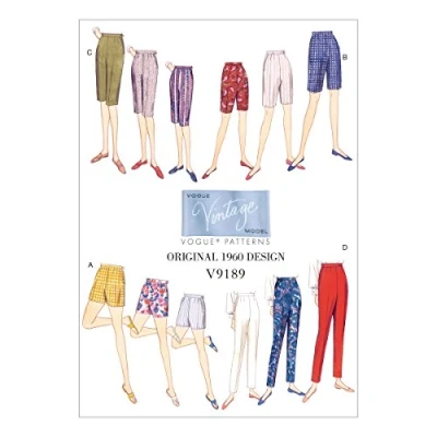 Immagine di Vogue Patterns 9189 Formato A5, Pantaloncini e Pantaloni da Donna, Taglia 6 14