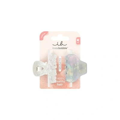 Immagine di Invisibobble CLIPSTAR Pearly Frost Set di 2 mollette medie con design marmorizzato blu e bianco, eleganti resistenti Stile moderno, tenuta sicura, capelli sani