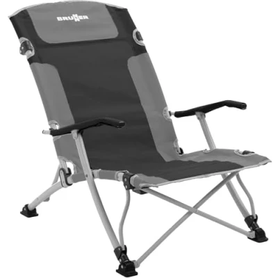 Immagine di BRUNNER 0404149N.C20 Bula XL, Spiaggina Pieghevole con Seduta Rialzata, Colore Grigio/Nero, Comoda, Resistente, Portata Max 102 kg