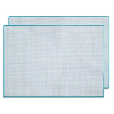 Immagine di Set di 2 sottomani carta millimetrata per scrivere e disegnare I da strappare, matematica, ufficio scuola, DIN A2, grande, blu, offset 90 g/m², 40 fogli dv_1201