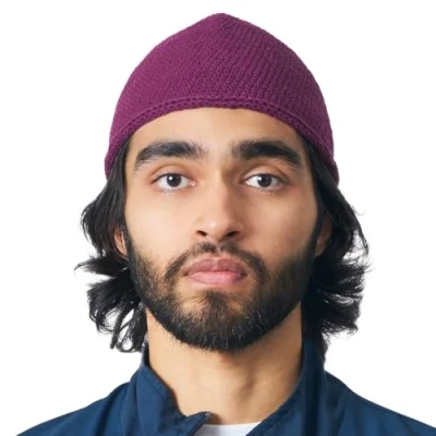 Immagine di CHARM Kufi Hat Berretto da Uomo in Cotone con Teschio, Realizzato a Mano, 2 Taglie, Enge, M
