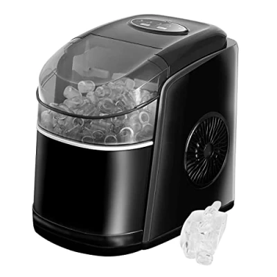 Immagine di Macchina Ghiaccio 12KG/24h, del Casa Professionale Autopulente 1.7L, S/L Dimensioni, Pronto in 6 9 Minuti, Silenzioso, Ice Maker per Casa/Bar, Nero
