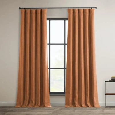 Immagine di HPD Half Price Drapes BOCH LN185 P Tende oscuranti in finto lino, per camera da letto (1 pannello), 127 x 213 cm, arancione deserto