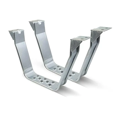 Immagine di DOJA Barcelona Gradino Camion Acciaio Zincato 410 x 255 70 mm Fisso 2 Pezzi Gradini per Camper Accessori Scala Furgone, Caravan, Scalino Autocarro Scaletta