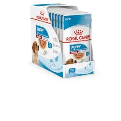 Immagine di Royal Canin Medium Puppy umido in salsa per cane Set %: 40 x 140 g