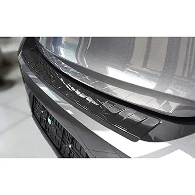 Immagine di Avisa Protezione paraurti Posteriore in Acciaio Inox Nero Compatibile con Opel Corsa F Edition/Elegance HB 5 Porte 2019 &#039;Ribs&#039;