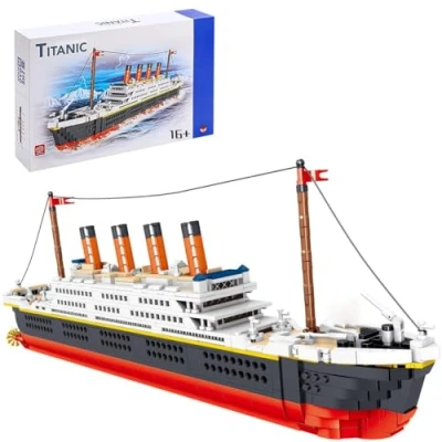 Immagine di Technic Titanic Set di Blocchi Costruzione, 1288 Pezzi Micro Nave da Crociera Barca Kit Costruzione Modello Non Compatibile con Lego Creator Expert 10294