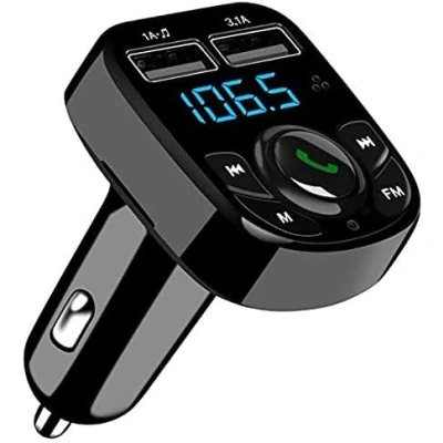 Immagine di MKOIJN Trasmettitore FM Bluetooth per Auto Radio Adattatori Vivavoce Car Kit MP3 Audio Lettore Caricabatterie con 2 Porte USB (5V/2.4A &amp; 1A)