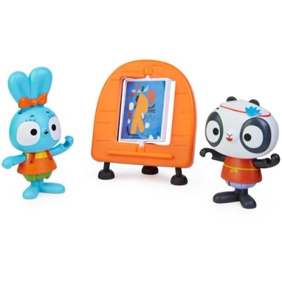 Immagine di Brave Bunnies, Set 2 Personaggi Coniglietto e Amico Confezione Painting Pack con persnaggi di Boo Panda Accessorio cavalletto, Giocattoli per Bambini Bambine dai 3 Anni in su