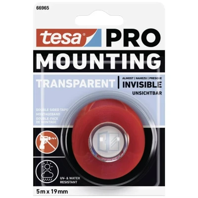 Immagine di tesa Mounting PRO Transparent 66965 00001 00 Nastro per fissaggio Trasparente (L x L) 5 m 19 mm 1 pz.