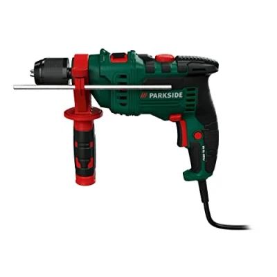 Immagine di Trapano a percussione Parkside 750w PSBM 750 B3 Ideale per perforare calcestruzzo, pietra, metallo o legno Include un fermo di profondità in fornito con spina UK