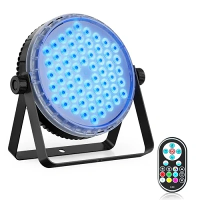 Immagine di Oloaxolx Faretto Par Led 120 W，60 Leds Luce Palcoscenico Con Telecomando, luci discoteca RGBW 4 in 1 Effetto Arcobaleno, 8CH/DMX512/strobo Per Fest,Matrimoni, Bar, Club, Decorazione