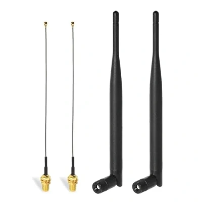 Immagine di Bingfu Antenna WiFi 2.4GHz 5GHz Bibanda 6dBi Maschio RP SMA,Cavo IPEX U.FL a SMA Femmina da 15cm per Intel Fenvi HP DELL Scheda di Rete Wireless Mini PCI Express PCIE Adattatore WiFi,2 Pacchi