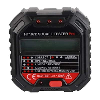 Immagine di LiebeWH HT107D Tester per Prese di Corrente Rilevatore Strumenti Controllo Guasti Rete EU 90‑250 V