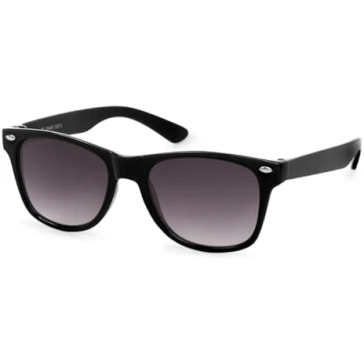Immagine di styleBREAKER Occhiali da sole Nerd Kids con montatura in plastica e lenti policarbonato, design classico retrò 09020056, colore:Montatura Bianco/Vetro Grigio Sfumato