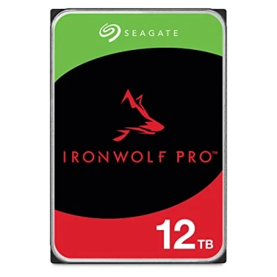 Immagine di Seagate IronWolf Pro, 12TB, Unità disco interna NAS classe Enterprise SATA CMR da 6GBit/s, 3,5&quot;, 7.200 giri/min, sistemi RAID, servizi Rescue, imballaggio senza frustrazioni (ST12000NTZ01)
