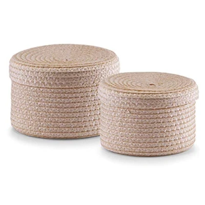 Immagine di Zeller 14123 Set di Cesti con Coperchio, PP, Beige, 0.1x17.5x12.5 cm, 2 Unità