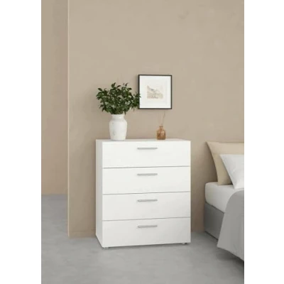 Immagine di Dmora Cassettiera a Quattro, Colore Bianco, cm 70 x 82 40, 4 cassetti