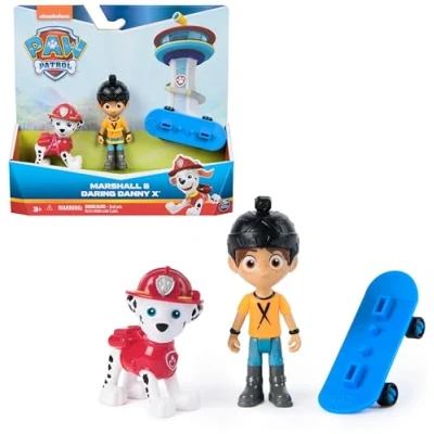 Immagine di Paw Patrol, Set di personaggi Marshall con Daring Danny X skateboard, giocattoli per bambini e bambine da 3 anni in su