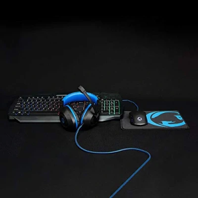 Immagine di Nedis Kit combo di gioco 5 in 1 Tastiera, Cuffia, Mouse e Pad Nero QWERTY Disposizione degli Stati Uniti