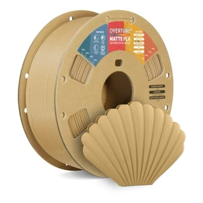 Immagine di OVERTURE Filamento Matte PLA 1.75mm, 1kg Bobina (2.2lbs) Opaco Filamenti per Stampante 3D, Neatly Wound Precisione Dimensionale +/ 0.02 mm, Legna