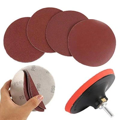 Immagine di Welcomefee Kit di 12 dischi abrasivi da 12,5 cm per trapano smerigliatrice e utensili rotanti con platorello albero