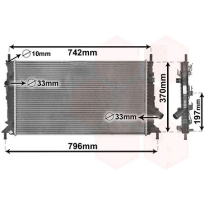 Immagine di VAN WEZEL 18002370 Radiatore motore Alluminio 672 380 26 Alette di raffreddamento saldate FORD: Focus 2 Kombi, C Max, 2, VOLVO: V50, C30, S40 II