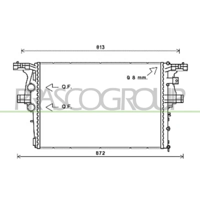 Immagine di PRASCO FT929R002 Radiatore motore Alluminio 640 440 32 con giunti rapidi Alette di raffreddamento saldate IVECO: Daily V Van / Station Wagon, 6