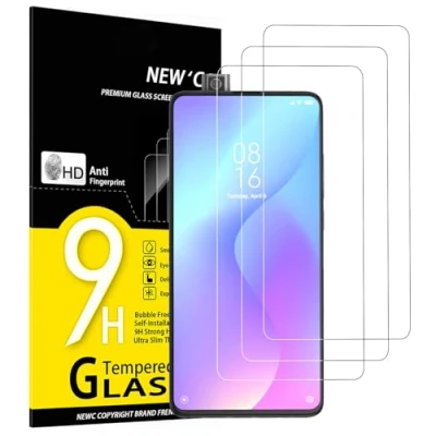 Immagine di NEW&#039;C 3 Pezzi, Vetro Temperato per Xiaomi Mi 9T, 9T Pro, Pellicola Prottetiva Anti Graffio, Impronte, Senza Bolle, Durezza 9H, 0,33mm Ultra Trasparente, Resistente
