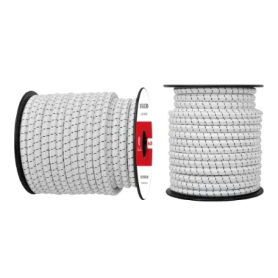 Immagine di Abma Cord Corda Elastica 8mm 20M di Gomma Cavo Elastico Marino per Teloni, Tende e Bagagli Nero&amp;Bianca