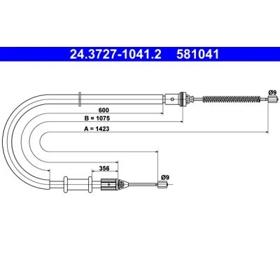 Immagine di ATE 24.3727 1041.2 Cavo Freno 1423 RENAULT: Kangoo I, I Express