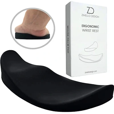 Immagine di Poggiapolsi ergonomico, tappetino per mouse e tastiera computer Cuscino mobile supporto da polso. Progettato dai medici alleviare il dolore alla mano la sindrome del tunnel carpale