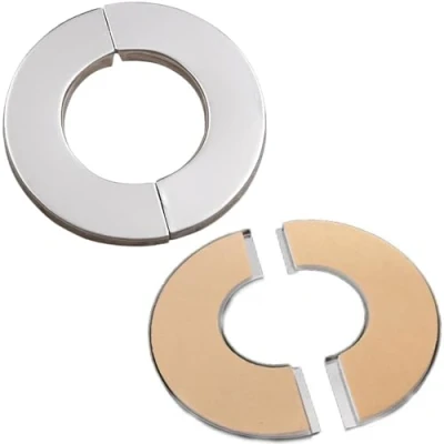 Immagine di Heuskay 2 pezzi divisi in acciaio inox cromato due parti, coperchio del rubinetto/coperchio foro della valvola, collo a incastro, argento 91 mm
