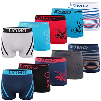Immagine di L&amp;K 10 Pack Boxer Uomo Pantaloncini Intimo Microfibra Retroshorts Colore Misti con Motivi 1209 Un XXL 3XL