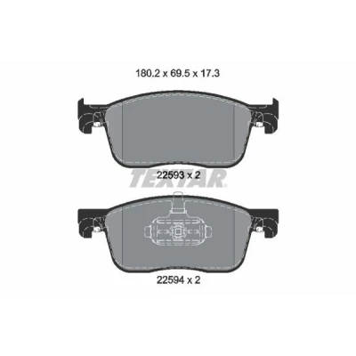 Immagine di TEXTAR 2259301 Kit pastiglie freno Non predisposto per contatto segnalazione usura CITROËN: Jumpy III Van, Spacetourer, C4 Spacetourer