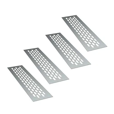 Immagine di sossai® Griglia di ventilazione in alluminio Alucratis (4 pezzi) Rettangolare dimensioni: 24,5 x 6 cm Colore: alu areazione