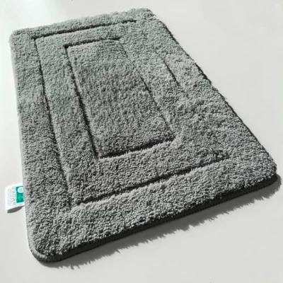 Immagine di KARAT tappetino da bagno Atlantis, extra soffice e ad asciugatura rapida, con retro antiscivolo, (70 x 120 cm, grigio scuro)