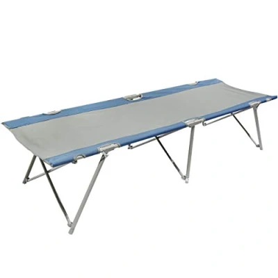 Immagine di Homecall Lettino da campeggio pieghevole, colore: grigio/blu