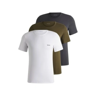 Immagine di BOSS Classic 3 PACK Maglietta intima, Uomo, Taglia: Small, White/grey/green