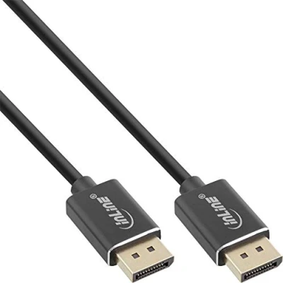 Immagine di InLine® Cavo DisplayPort 1.4 Slim, 8K4K, nero, contatti dorati, 3 m