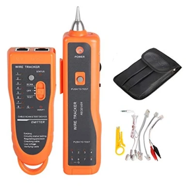 Immagine di Goeco Localizzatore di cavi RJ45 Cat5 Cat RJ11, Rete LAN Ethernet del toner Tracer, Tester per cavi, Rilevatore linea
