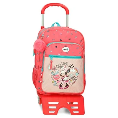 Immagine di Disney Minnie Lovin Life Zaino scuola con carrello Multicolore 30 x 38 12 cm Microfibra 13,68 L, multicolore,