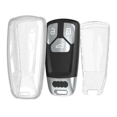 Immagine di kwmobile Custodia Chiave Auto Compatibile con Audi 3 tasti Smart Key (solo Keyless Go) Cover Guscio Telecomando Macchina TPU Morbido Case trasparente