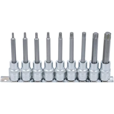 Immagine di BGS 5177 Set di inserti per azionamento quadrato interno 12,5 mm (1/2&quot;) profilo a T (per Torx) 9 pezzi